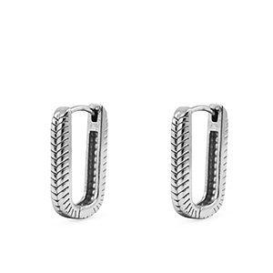 Roestvrij stalen (RVS) Stainless steel oorbellen / oorstekers ovaal Silver