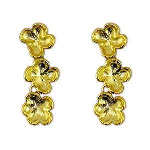 Roestvrij stalen (RVS) Stainless steel oorbellen / oorstekers bloem Gold