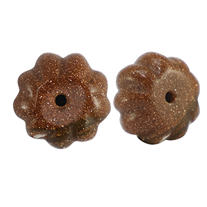 Natuursteen kralen glas bloem Glitter brick brown