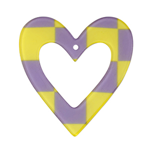 Resin hangers hart Purple-lime green