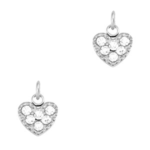 Roestvrij stalen (RVS) Stainless steel bedels hart Silver