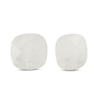 Natuursteen kralen glas vierkant White
