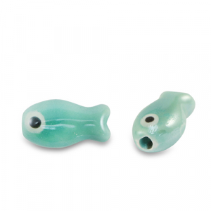 Keramiek kralen vis Turquoise