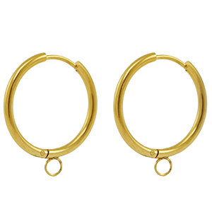 Roestvrij stalen (RVS) Stainless steel oorbellen creolen 20mm Gold