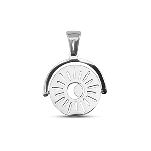 Roestvrij stalen (RVS) Stainless steel bedels rotate zon Silver