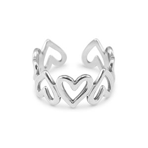 Roestvrij stalen (RVS) Stainless steel ringen hart Silver