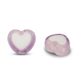 Acryl kralen hart Lilac