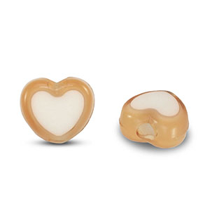 Acryl kralen hart Brown-white