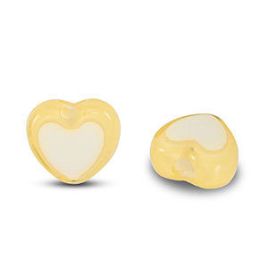 Acryl kralen hart Yellow-white
