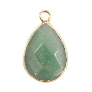 Natuursteen hangers drop Light green-gold