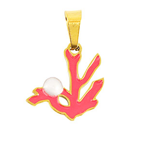 Roestvrij stalen (RVS) Stainless steel hangers koraal Gold-rose red