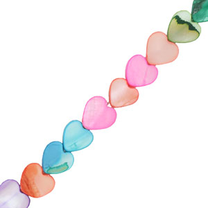 Schelp kralen hart Multicolour