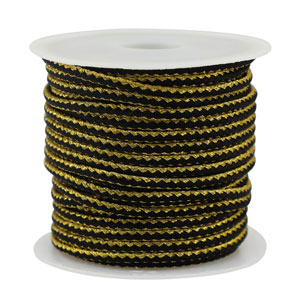 Trendy koord gevlochten 2.3mm Black-gold