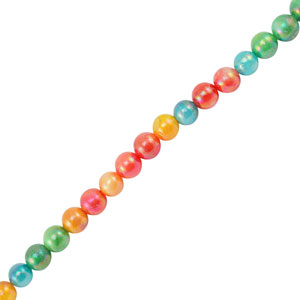 Schelp kralen rond Multicolor