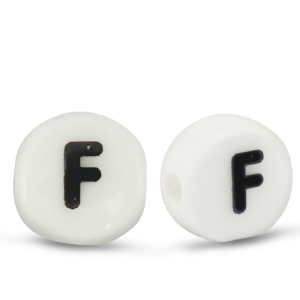 Letterkralen van keramiek F White-black