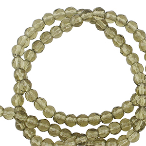 Natuursteen kralen 4mm facet geslepen Olive green