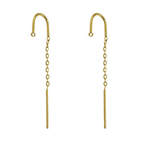 Roestvrij stalen (RVS) Stainless steel oorbellen met oogje Gold
