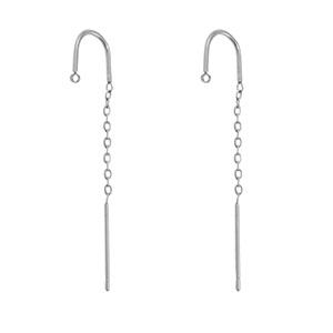 Roestvrij stalen (RVS) Stainless steel oorbellen met oogje Silver