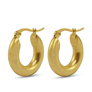 Roestvrij stalen (RVS) Stainless steel oorbellen creolen 20mm Gold