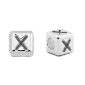 Letterkralen DQ metaal X Antiek zilver (nikkelvrij)