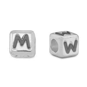 Letterkralen DQ metaal M/W Antiek zilver (nikkelvrij)