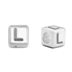 Letterkralen DQ metaal L Antiek zilver (nikkelvrij)