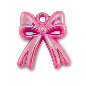 Acryl bedels strik Fuchsia pink-pearl shine coating