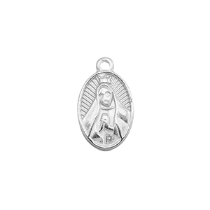 Roestvrij stalen (RVS) Stainless steel bedels biddende vrouw Silver