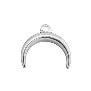 Roestvrij stalen (RVS) Stainless steel bedels maan Silver