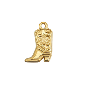 Roestvrij stalen (RVS) Stainless steel bedels cowboylaars Gold