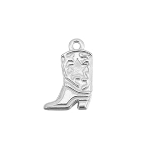 Roestvrij stalen (RVS) Stainless steel bedels cowboylaars Silver