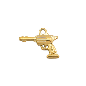 Roestvrij stalen (RVS) Stainless steel bedels revolver Gold