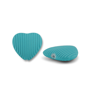 Acryl kralen hart Petrol green