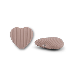Acryl kralen hart Taupe brown