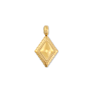Roestvrij stalen (RVS) Stainless steel bedels ruit Gold