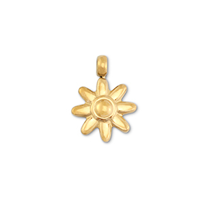 Roestvrij stalen (RVS) Stainless steel bedels bloem Gold