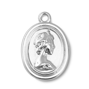 Bedels metaal ovaal met koningin Elisabeth Silver