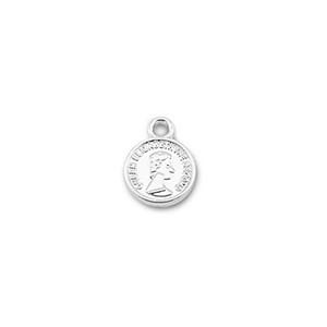 Bedels metaal rond met koningin Elisabeth Silver