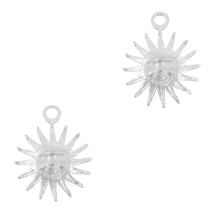 Roestvrij stalen (RVS) Stainless steel bedels zon Silver