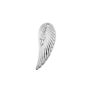 Roestvrij stalen (RVS) Stainless steel bedels vleugel Silver