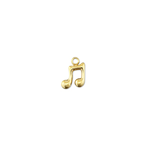 Roestvrij stalen (RVS) Stainless steel bedels muzieknoot Gold