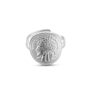 Roestvrij stalen (RVS) Stainless steel ringen munt Silver