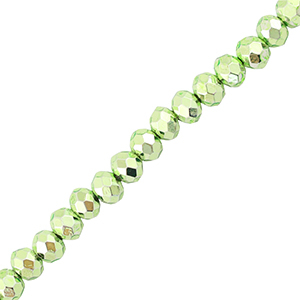 Top Facet kralen 4x3mm disc Metallic green