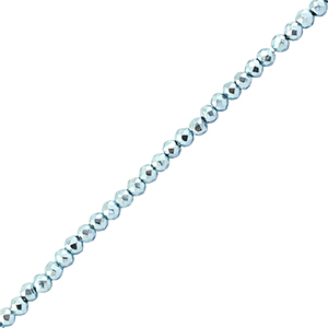 Top Facet kralen 2mm rond Metallic light blue