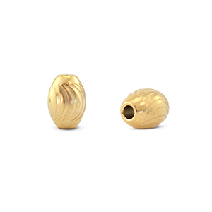 Roestvrij stalen (RVS) Stainless steel kralen ovaal Gold