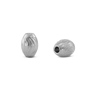 Roestvrij stalen (RVS) Stainless steel kralen ovaal Silver