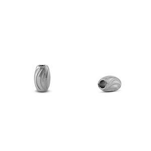 Roestvrij stalen (RVS) Stainless steel kralen ovaal Silver