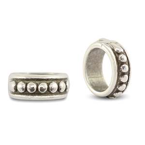 Schuivers DQ metaal ring met ballen Antiek zilver (Nikkelvrij)