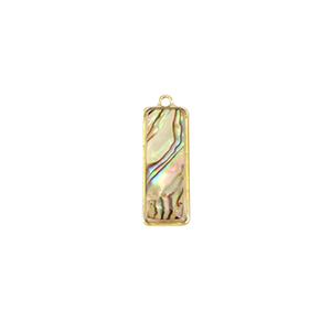 Resin hangers met imitatie schelp rechthoek Gold-taupe