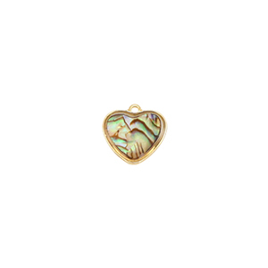 Resin hangers met imitatie schelp hart Gold-ocean green